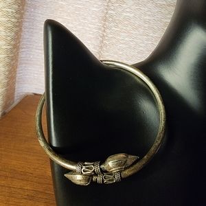 Bohemian style sterling cuff bracelet